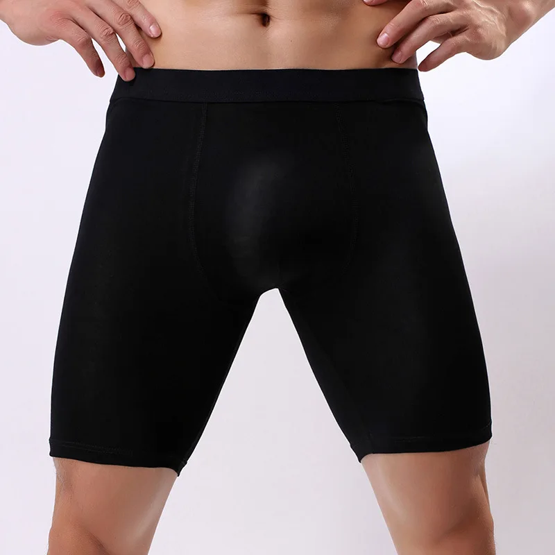 Intimo da uomo boxer anti-usura per le gambe U convesso intimo sexy a vita bassa intimo boxer esteso pantaloni di cotone da uomo per il commercio estero