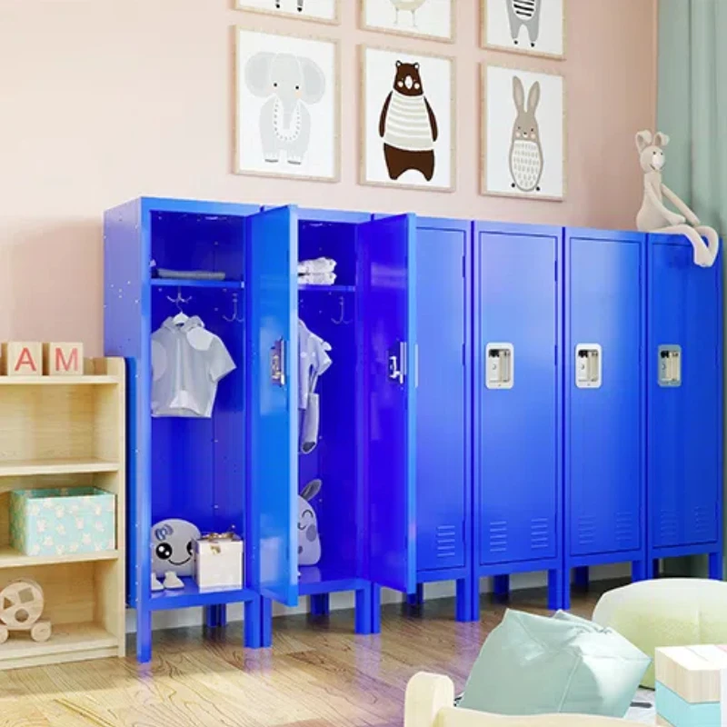 1 Door Tall Single Metal Locker-Retro Style Storage Cabinet-Industrial Furniture-For Living Room/Storage Room/School-Blue