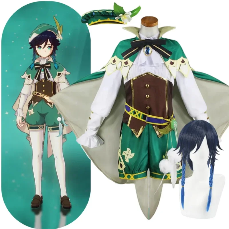 

Game Venti Cosplay Dress Halloween Costume For Women Anime Clothes