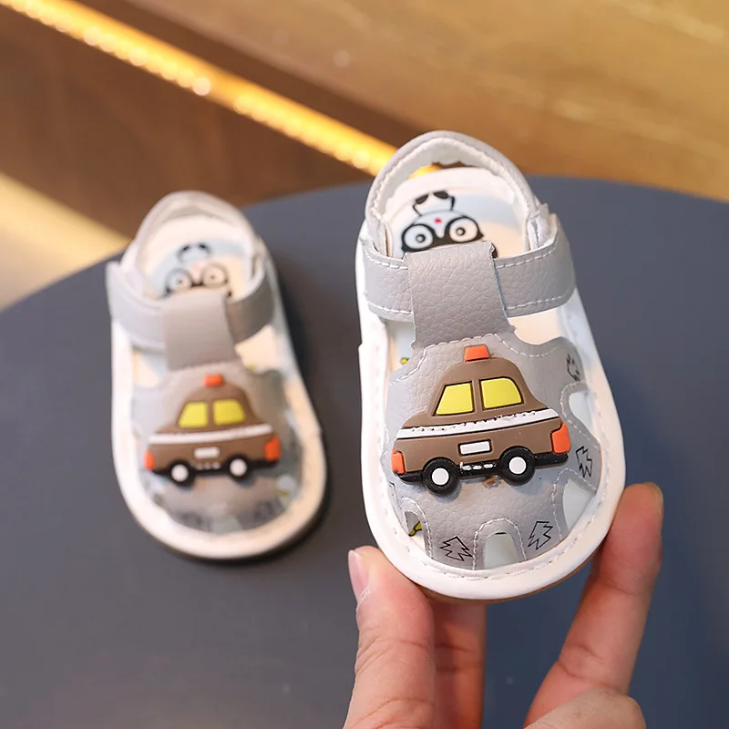 Summer0-2Baby girl toddler soft bottom sandals cute cartoon car boys\' shoes