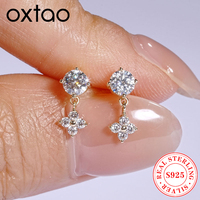 OXTAO 10K Yellow Gold D Moissanite Drop Stud Earrings for Women Pure Gold Piercing Earrings Wedding Jewelry Gift GRA Certified