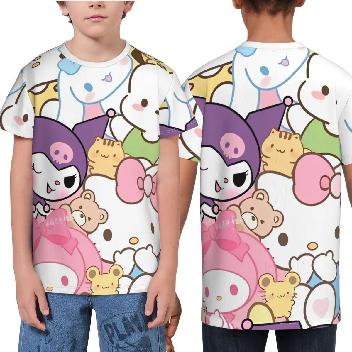 Camiseta cómoda y suave con estampado de Hello Kitty Friend, camisetas de tendencia keyword1, camisetas bonitas para niños, camisetas de verano