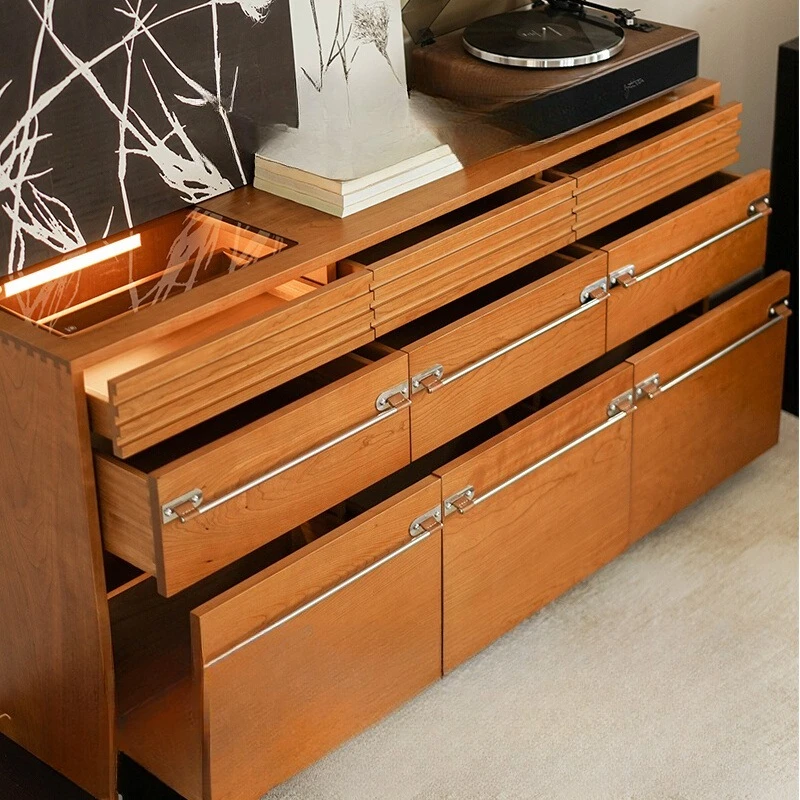 

Integrated solid wood chest against the wall, storage storage, bedside cabinet
