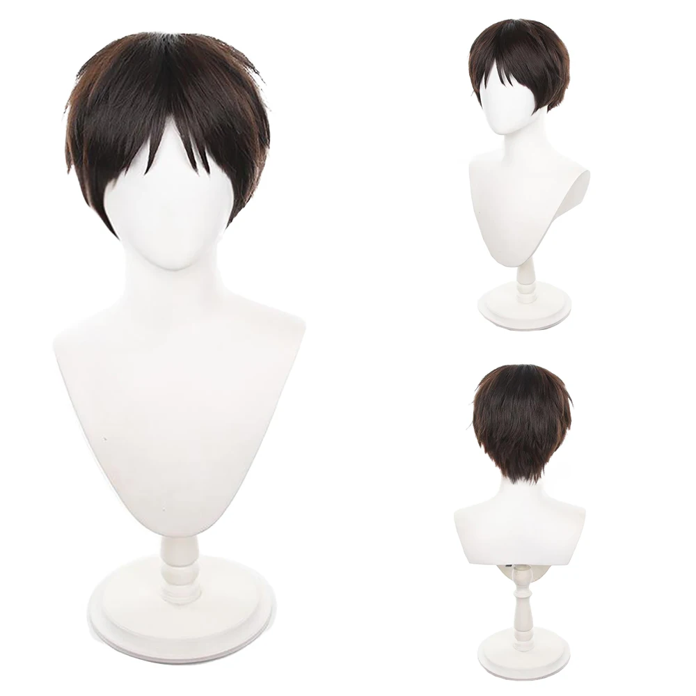 進撃の巨人 エレン・イェーガー ‌   そしてミカサ・アッカーマンのコスプレ用合成ショートヘアは、日常のパーティーのロールプレイングに適しています。ホットシルクウィッグです。