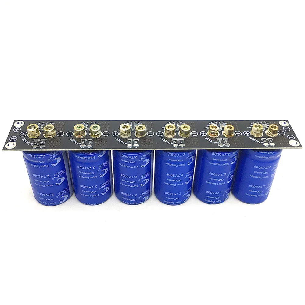 2.7V 500F Super Farad Capacitor 6PCS/1Set 16V 83F Automotive Electronic Rectifier Large Capacity Farad Capacitor with Screw Hole