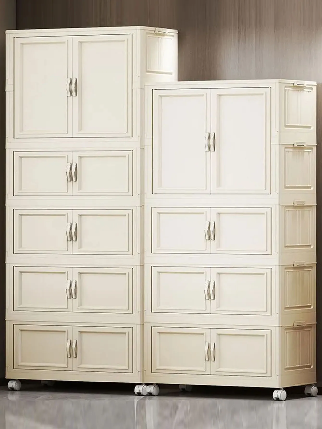 Foldable Children's Wardrobe Easy-to-Assemble Storage Cabinet for Home Living Room & Bedroom Simple Closet System No-Install image 2