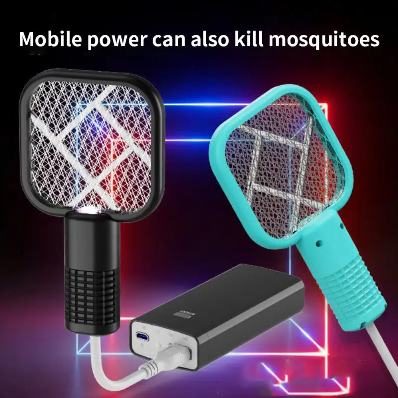 Mini Mosquito Killer Lamp Electric Shocker UV Light USB Charging Bug Zapper Trap Flies Summer Fly Swatter For Outdoors Portable