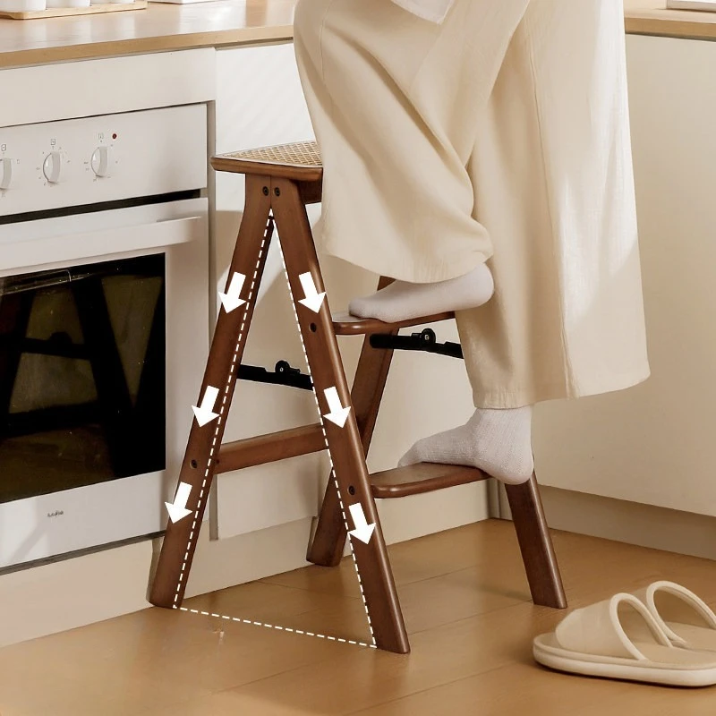 Household Multifunctional Folding Stool Portable Ladder Ladder Flower Rack Kitchen