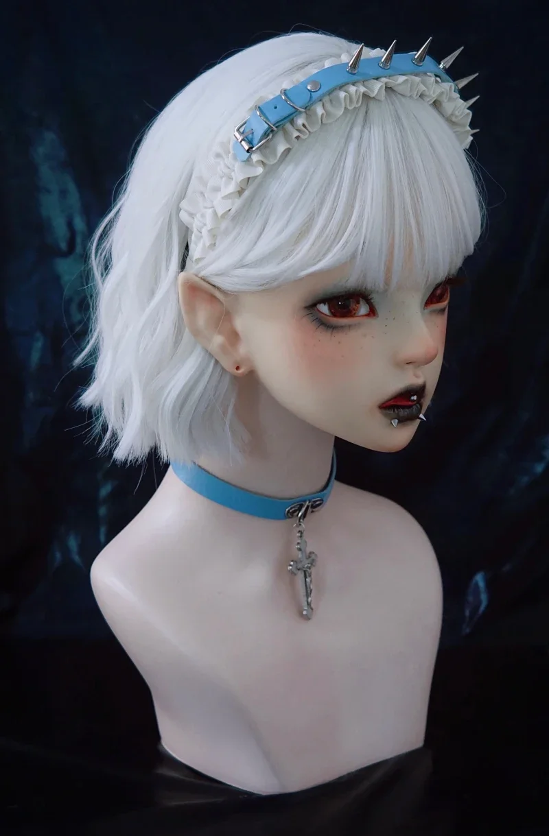 Harajuku Girls Gothic Lolita Blue Leather Fold Headband Hair Hoop Women Punk Rivet Hip Hop Hairbands Headbands Hair Accessories