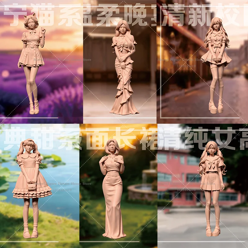 1/64 1/43 1/24 1/18 1/12 Scale DIY Self-assembled GK 3D Resin Un-panited Doll White Different Styles of Character Images Model