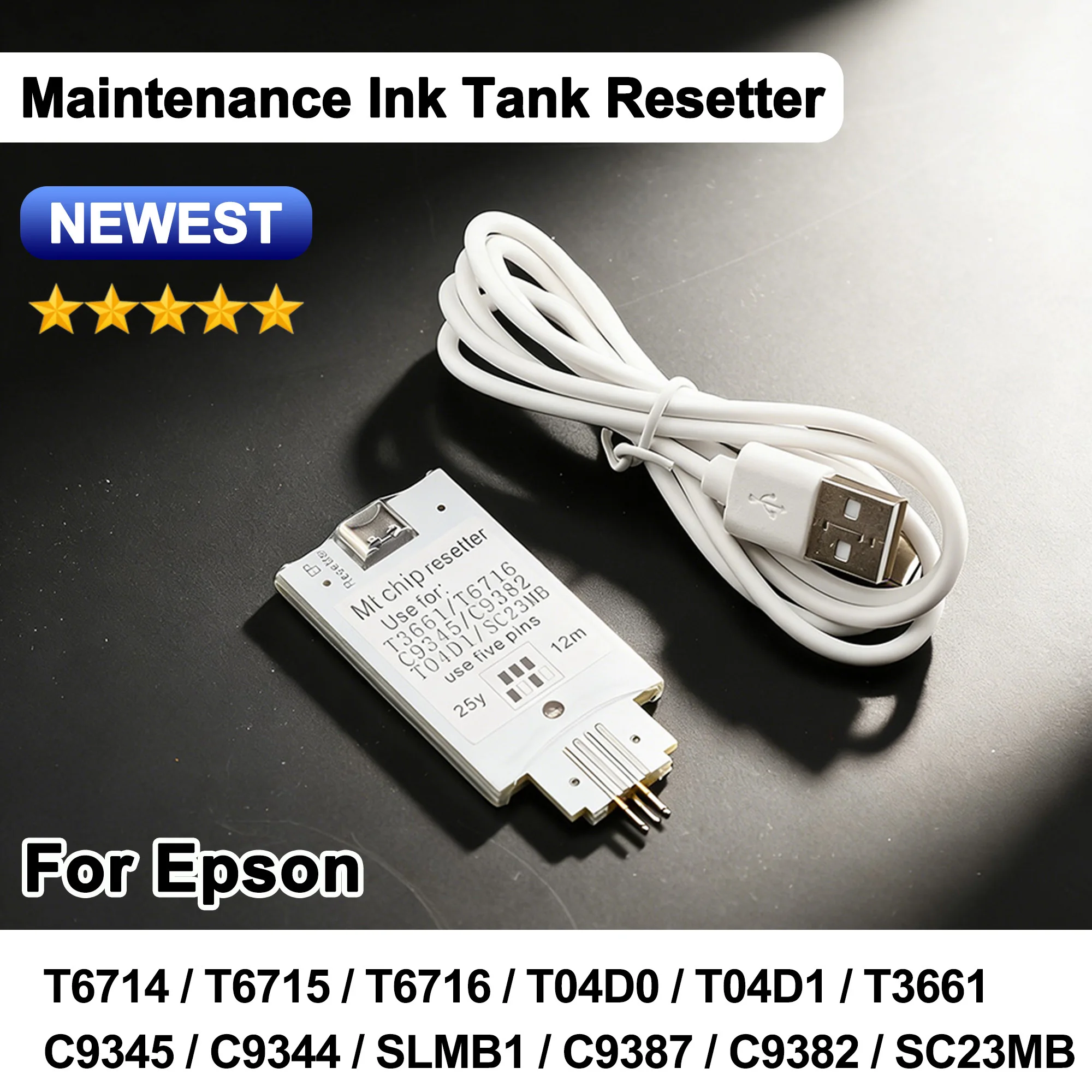 

Коробка для обслуживания чипов для Epson T6714 T6715 T6716 T04D0 T04D1 T3661 C9345 C9344 SLMB1 C9387 C9382 SC23MB Универсальный сброс