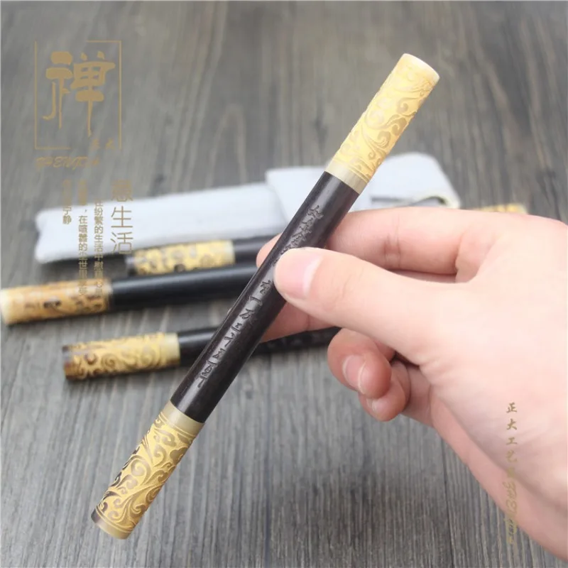 

BALAOYE Ebony Neutral Pen High-grade Golden Band Signature Pen Practicing Handwriting Ballpoint Pens Kawaii Stationery Gifts