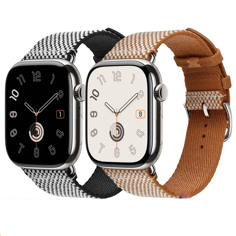 

Noir Gold Ecru Toile H Single Tour Iwatch ремешок для Apple Watch Ultra2 10 9 8 7 6 ремешок 42 мм 41 49 мм