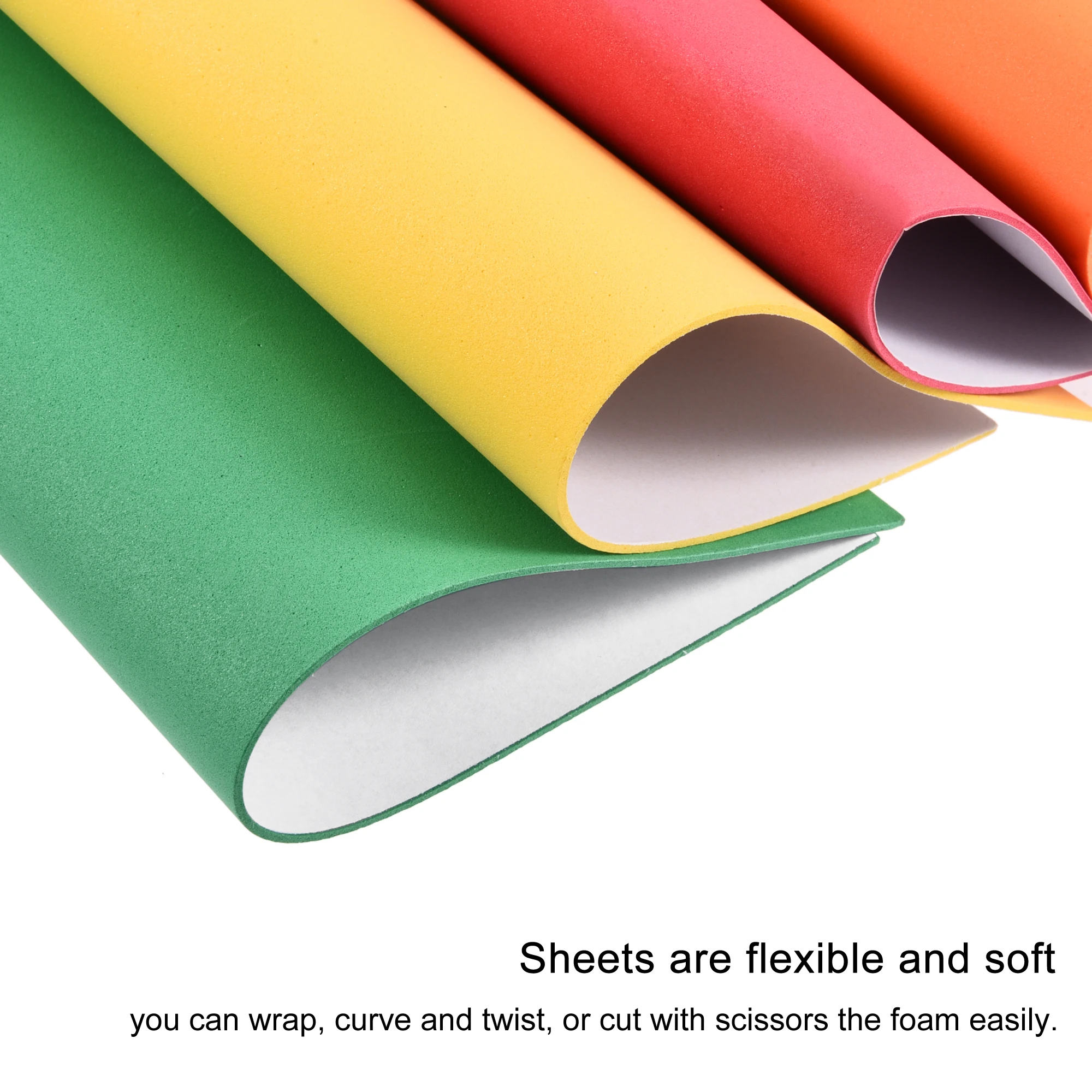 Uxcell 1/2Set 20cmx30cm Colorful EVA Foam Sheets Self Adhesive Back 1.8mm Thickness Flexible EVA Foam Sheet DIY Handmade Model