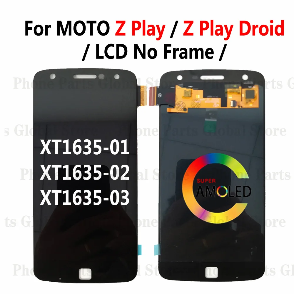 For Motorola MOTO Z2 Play LCD Z Z3 Z4 LCD Display Screen Touch Digitizer Assembly XT1710 XT1929 XT1980 XT1635 Replacement Parts