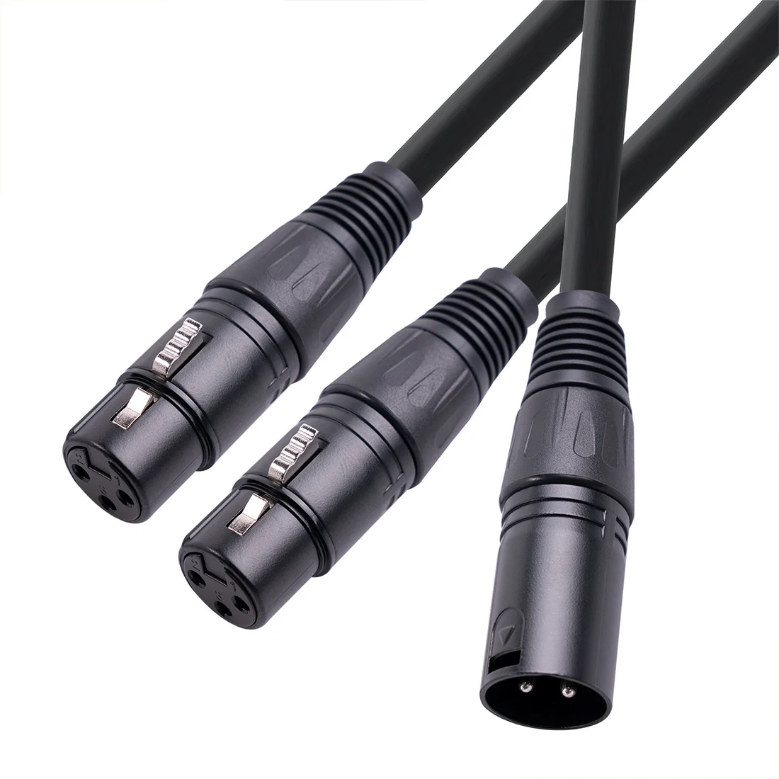 B24B XLR Y-Splitter Cable, XLR Male To Dual XLR Female Mic Combiner Y Cord Balanced Microphone Adaptor Patch Cable - 50Cm