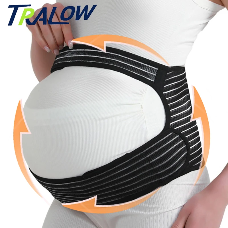 TRALOW Adjustable Pregnancy Back And Belly Support Belt With Step-By-Step Wearing Guide For Pregnant Women Daily Comfort