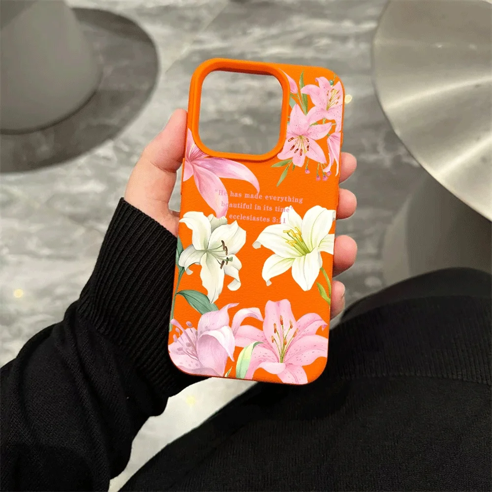 Weiße Lilie Handyhülle für iPhone 17 16 15 14 13 12 11 Pro Max 16 15 14 Plus 17 16 15 14 13 Pro 17Air Silikon Matte Hülle – Detail 6
