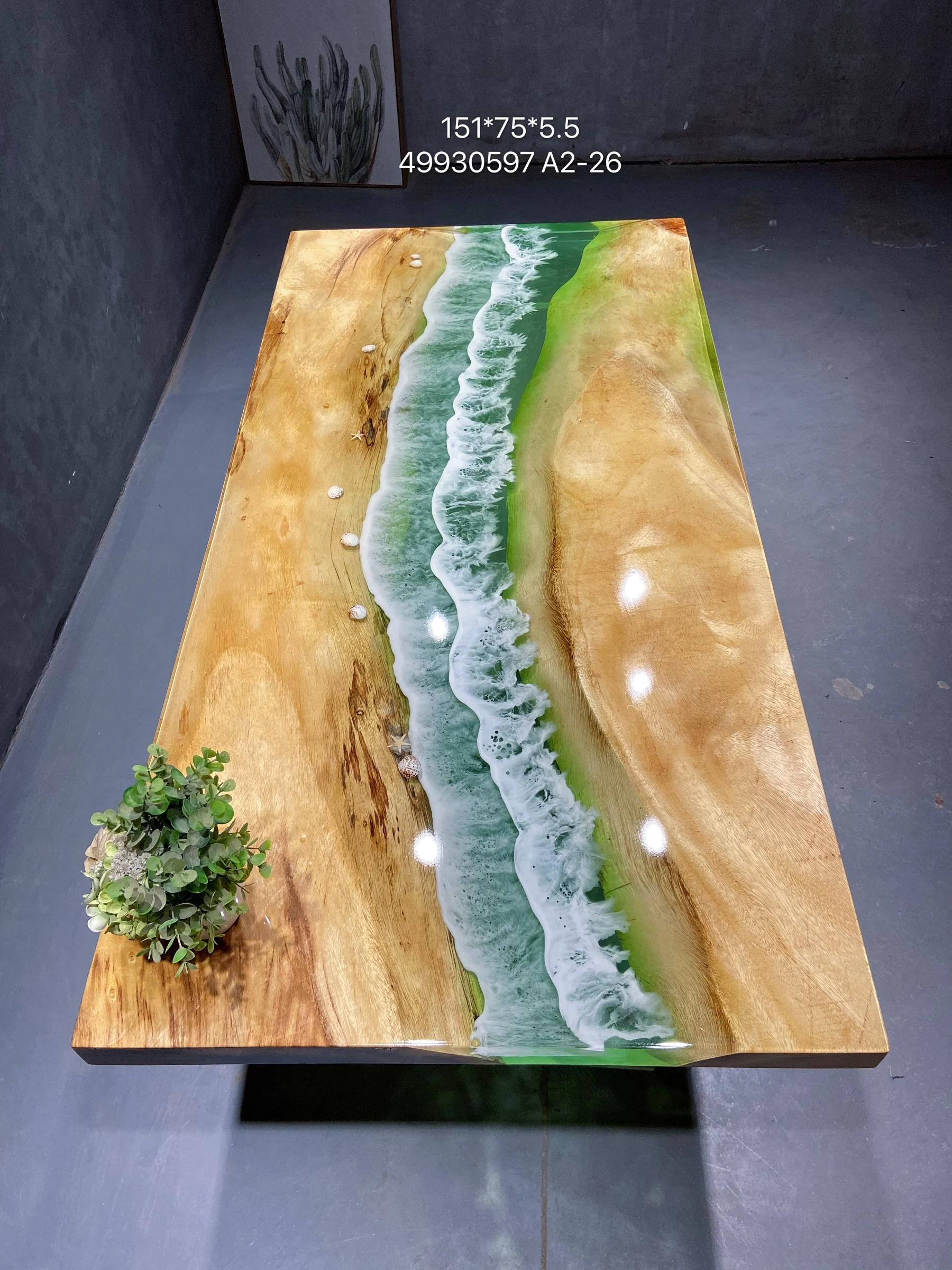 Ocean Wave Wind Oil Essential Resin Table in stock, all 183 * 50.8 * 5