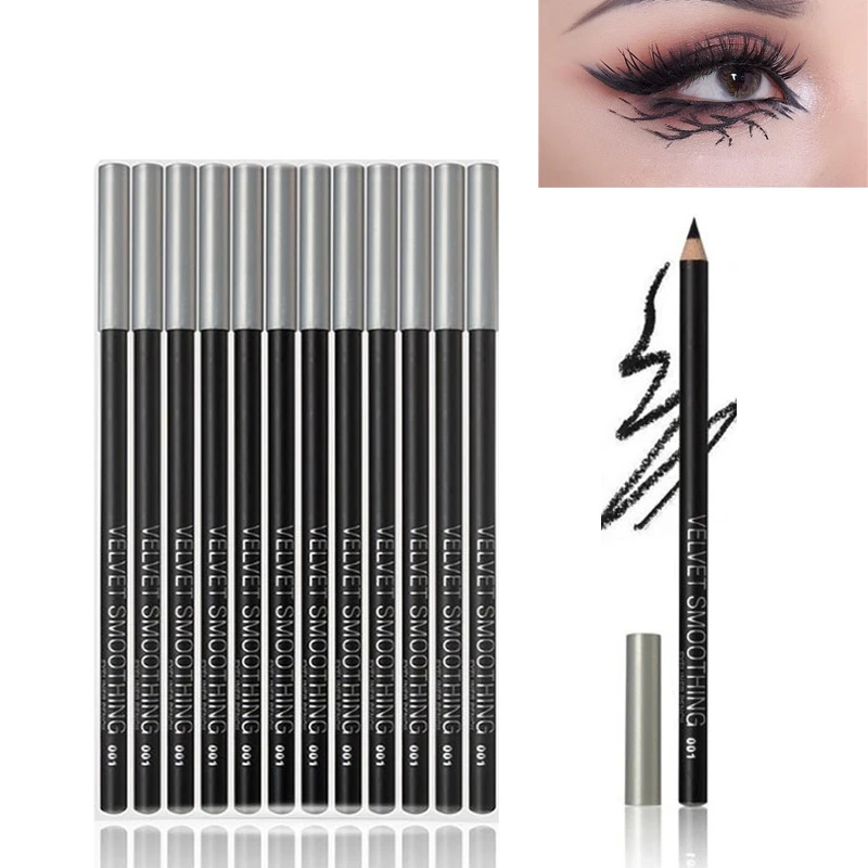 MENOW Wooden Black Eyeliner Soft Smooth Long Lasting Highly Pigmented Waterproof and Sweatproof Eyeliner Makeup Pen