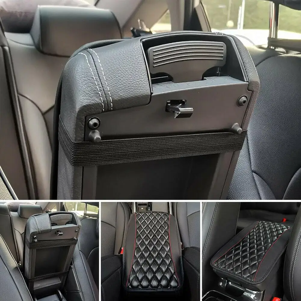 

Auto Armrest Cushion Cover Leather Center Console Box Padding Soft Arm Universal Rest Interior Pad Car Car Protector Access J7E3