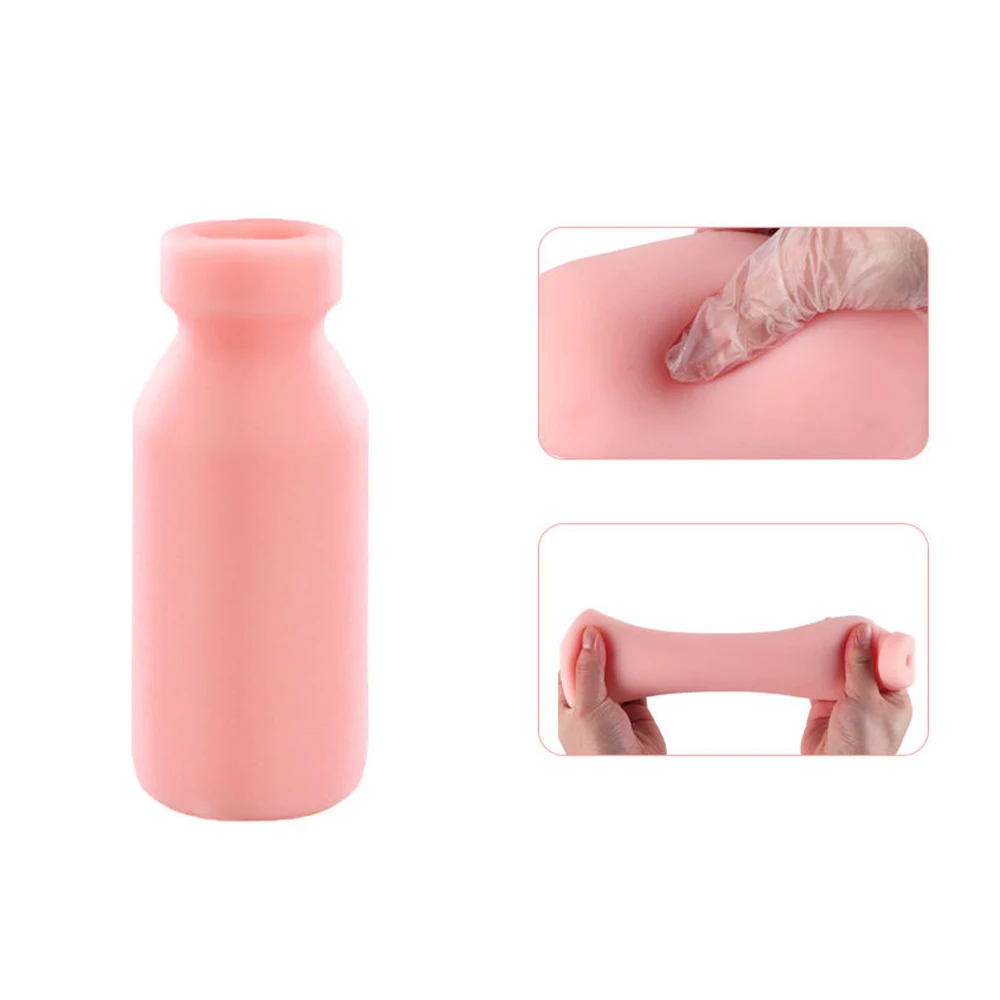 Milk Bottle Shape Male Masturbation Cup Silicone Masturbator Soft Emulational Vaginal Bulge Portable Manual Sex Toys for Man