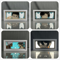 Paper Cut Anime Led Light Box Attack on Titan Levi for Room Decor Bedside Table Lamps Shingeki No Kyojin Lightbox Eren Yeager