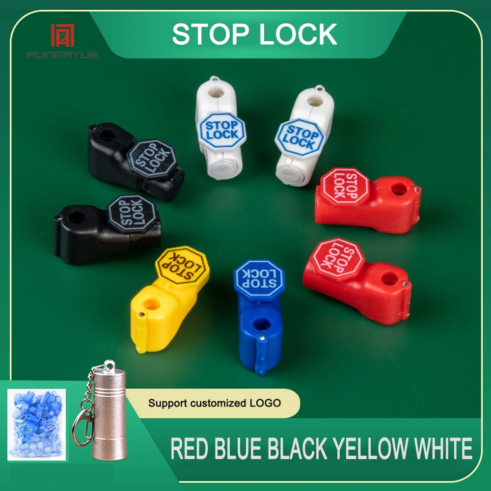 Imagem -02 - Super Mercado Supermarket Stop Lock Exibição Bloqueada Peg Hook Segurança Bloqueada Little Red Hook Cor Azul 100 Pcs mm