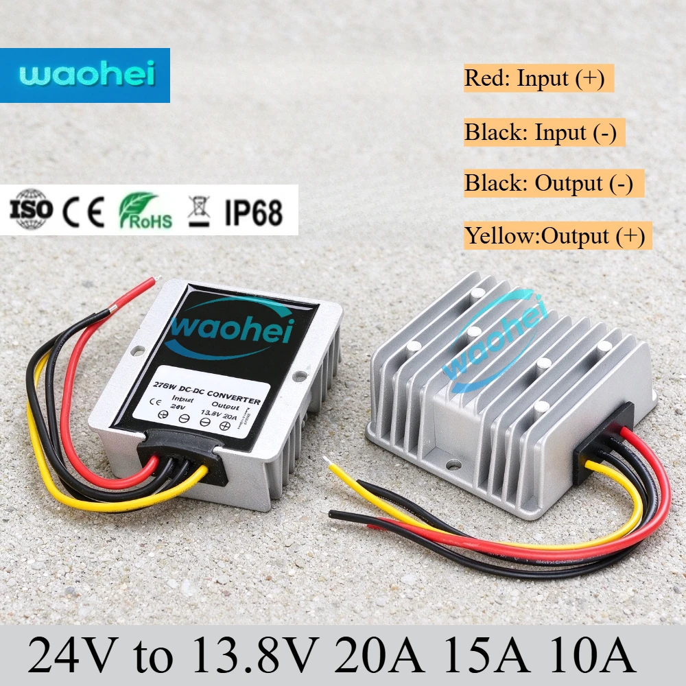 Step Down 24V To 13.8V 5A 10A 15A 20A DC Converter  Regulator 24V-13.8V Buck Voltage Stabilizer Car Power Supply Transformer CE