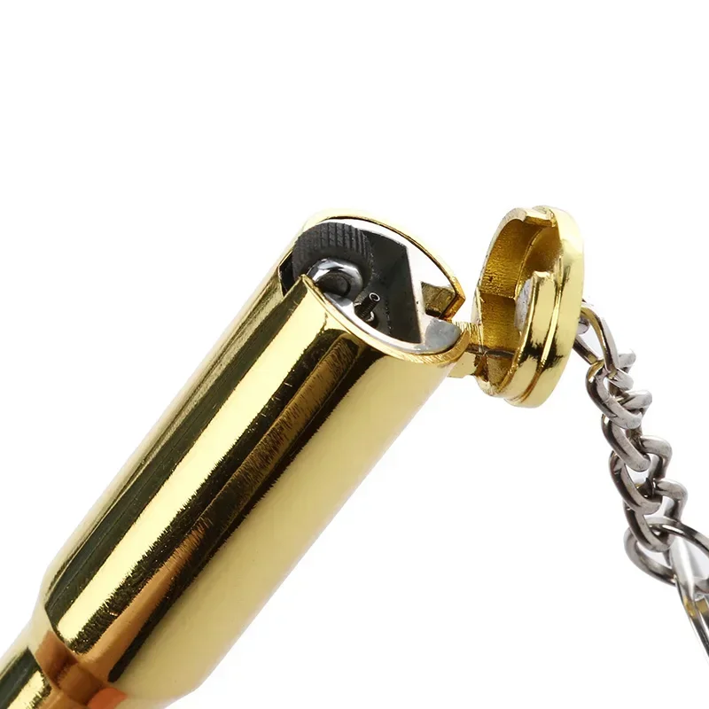 Novel Mini Portable Bullet-shape Metal Cigarette Lighter Refillable Butane Gas Lighter Cool Keychain Lighter Smoking Accessories