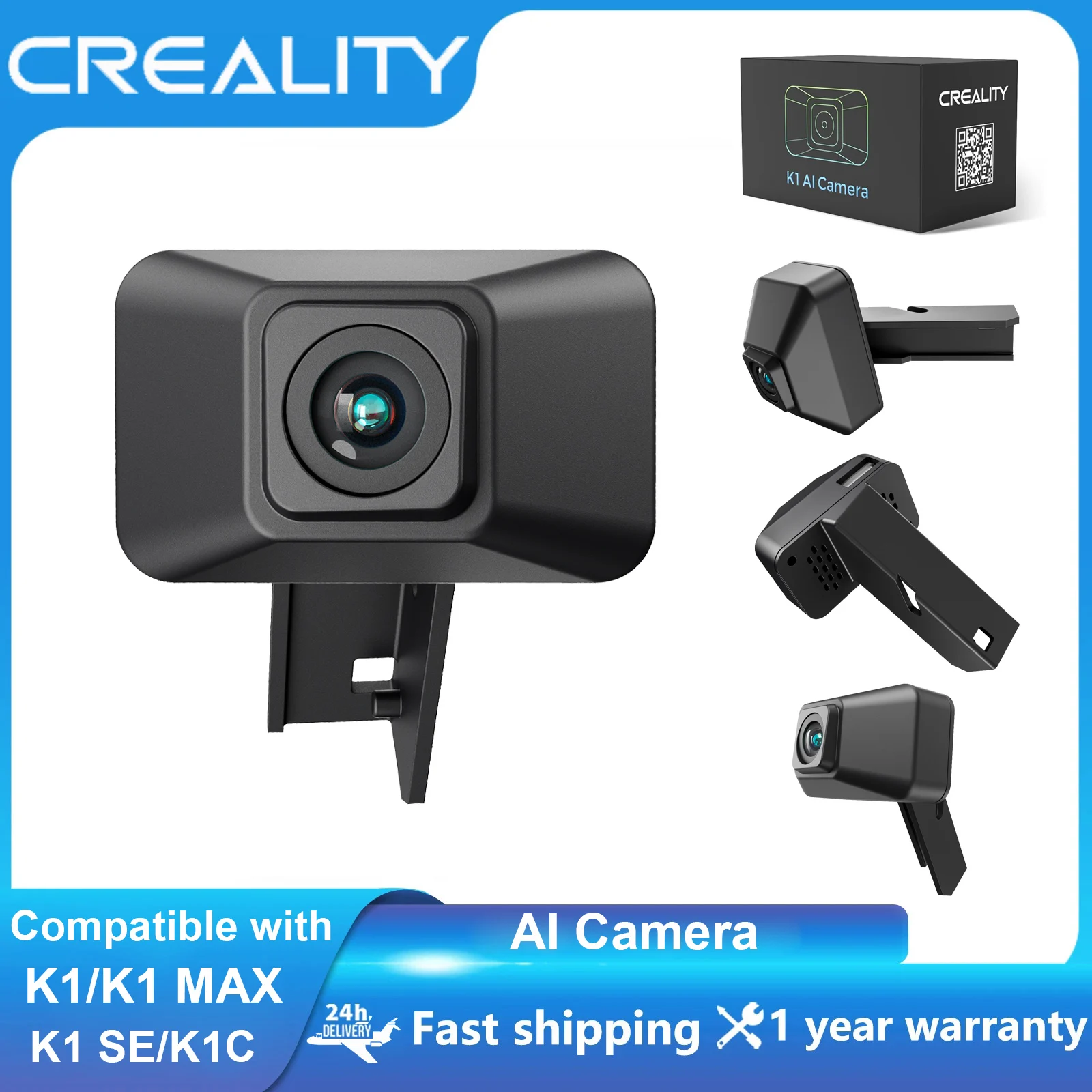 Creality K1/K1 MAX AI Camera Control Intelligent Assistant Real Time Viewing and Time-lapse Filming for K1C/K1 SE 3D Printers