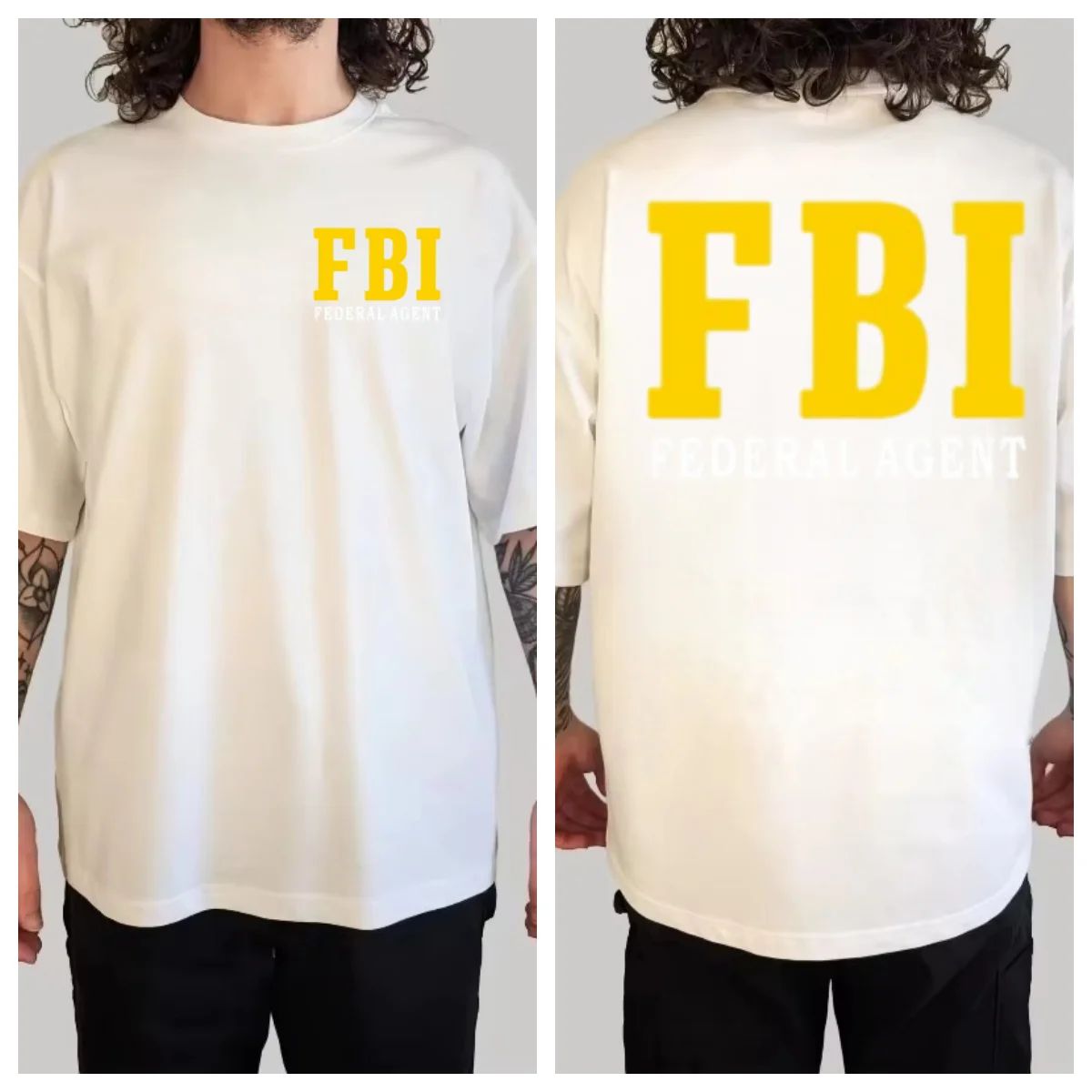 FBI Investigates Men's Pure Cotton T-shirt FBI Special Agents Secret Service Police CIA Staff T-shirt CIA Staff T-shirt