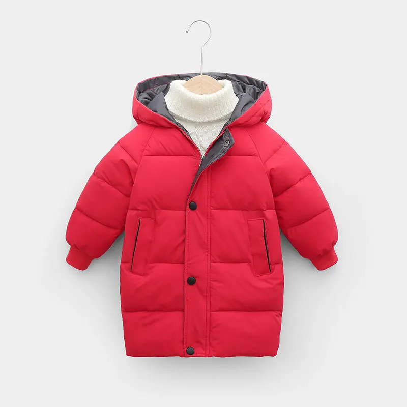 Children  wear down cotton-padded jacket with thick cotton-padded jacket baby long coat 2023 new autumn and winter