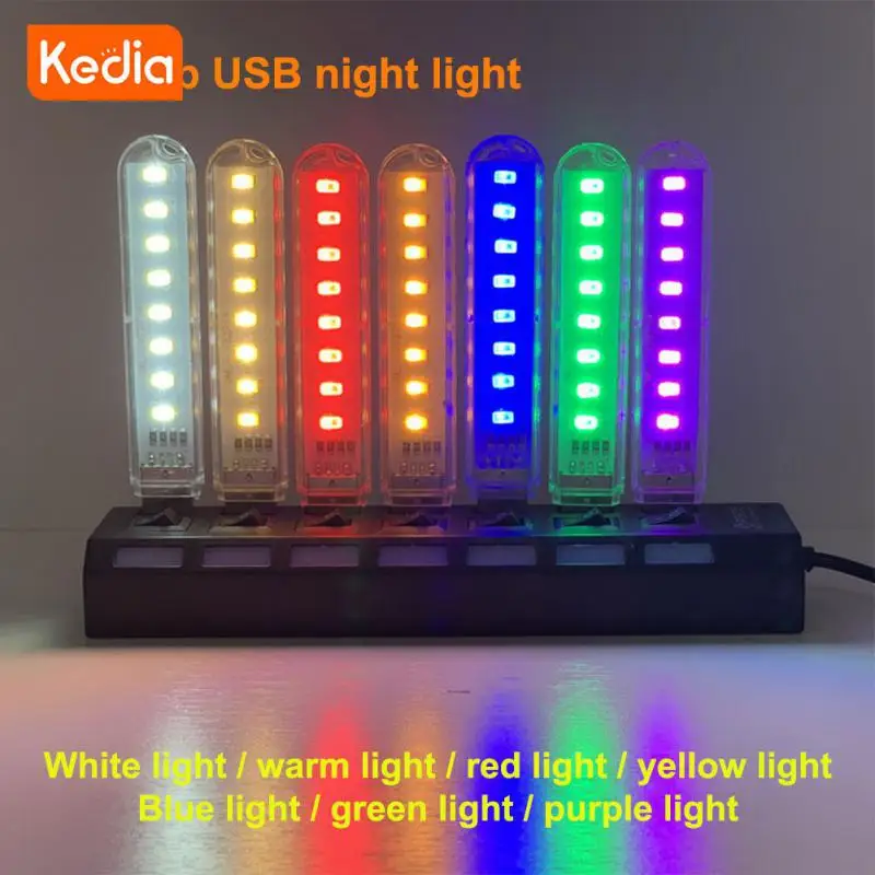 

Night Lights Eye Protection Portable Table Lamp 8leds 5v Lamp For Power Bank Pc Reading Book Lamp Led Book Light Mini