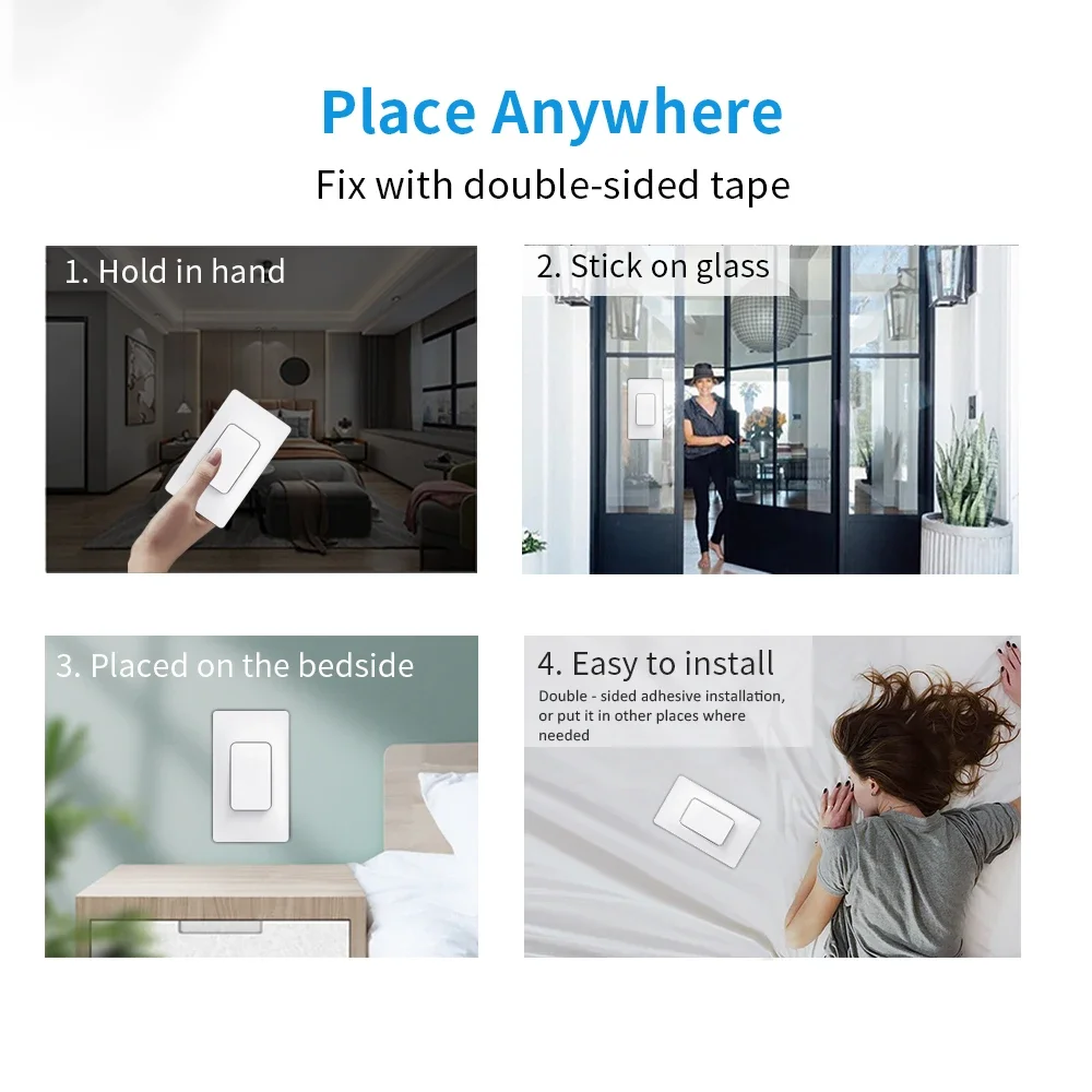 GERMA-interruptores inalámbricos RF433mhz, resistentes al agua, no requiere batería, ahorro de energía de pared de interruptor de luz, interruptor de energía cinética