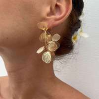 KunJoe Elegant Metal Flower Hoop Earrings for Women Trendy Large Circle Earrings Ear Decoration Daily Outdoor Jewelry Female