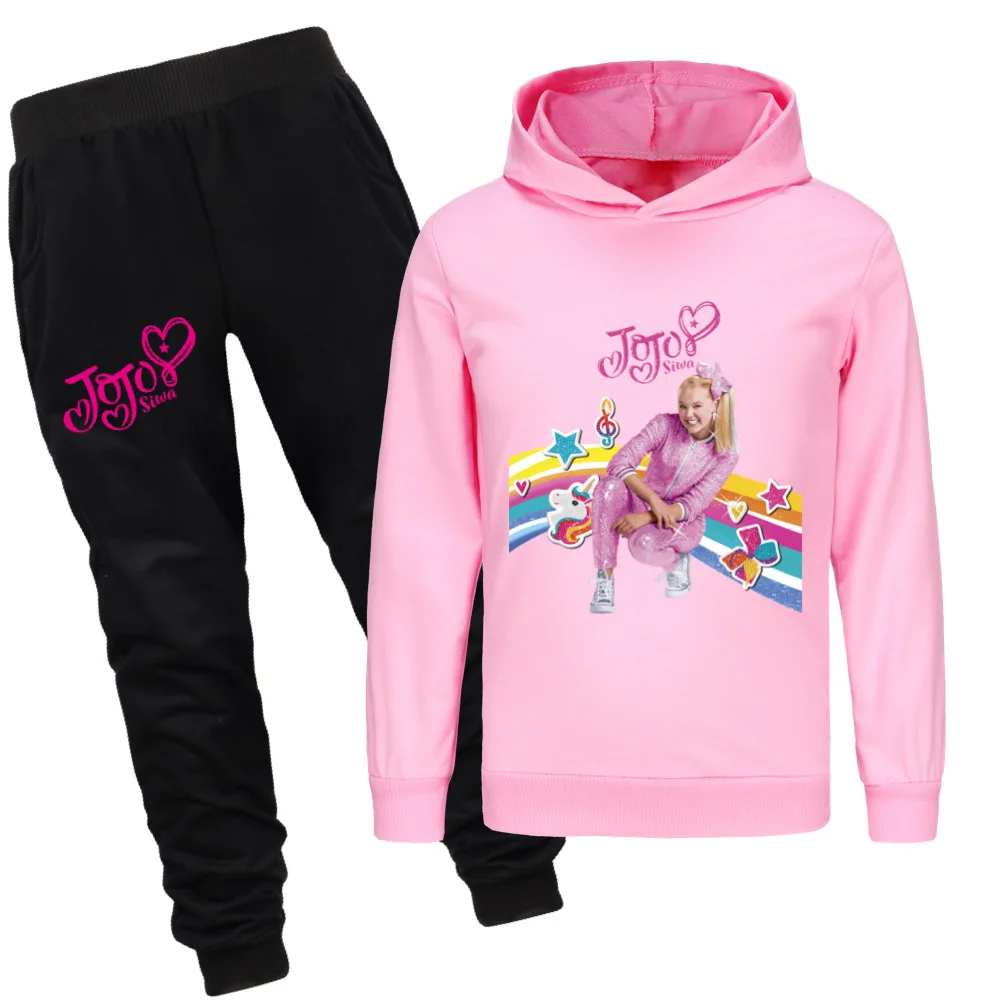 

Anime JOJO SIWA Clothes Kids Pullover Sweatshirts+Pants 2pcs Sets Boys Cartoon Tracksuit Children Clothing Girls Outfits