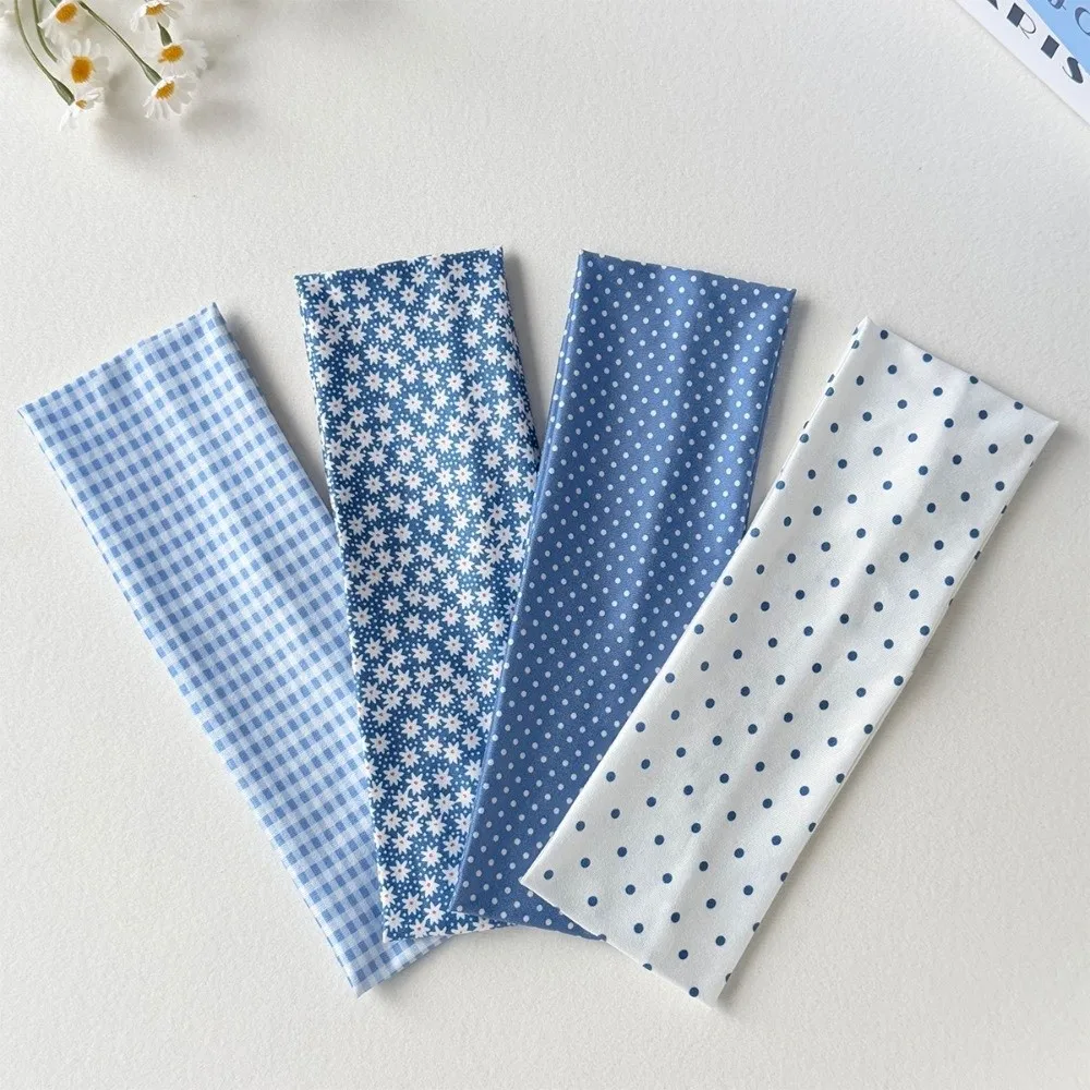 Retro Polka Dot Wide Headbands Elastic Anti-slip Makeup Headband Sweat-absorbent Sports Headband Hair Accessories