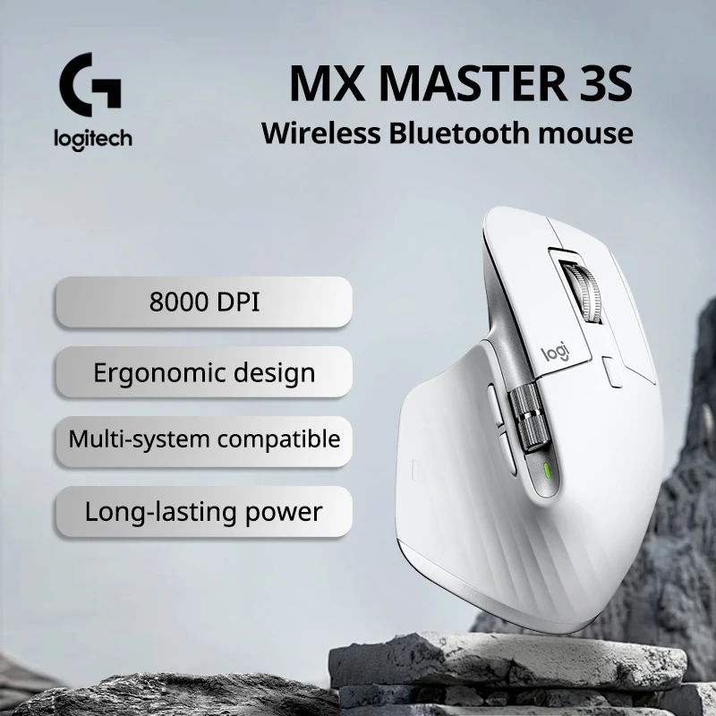 

Logitech Mx Master 3s 8000 Dpi Auto-Shift Wheel Wireless Office Black Wireless Usb Ergonomic Mini Optical Mouse For Pc