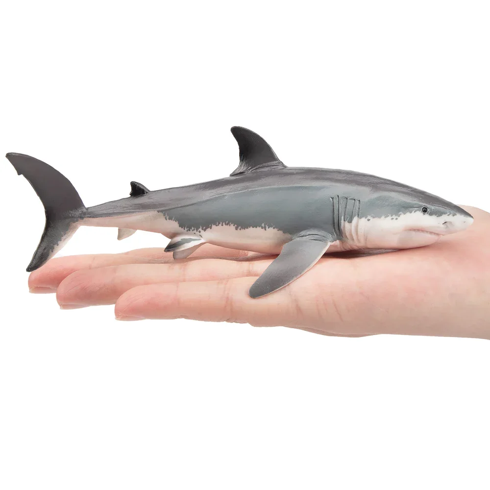 Toymany Simulation Great White Shark Ocean Animal Model Toy Mini Figures Dolls Action Figurines Toys Children Gift  Cake Decora