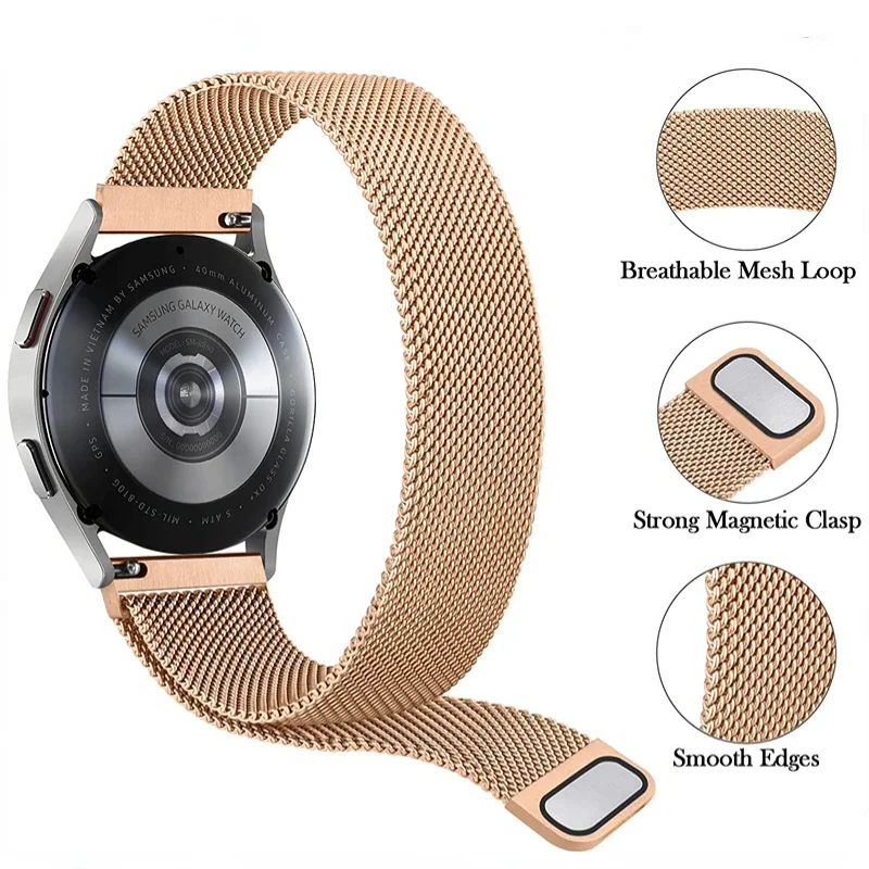 Миланская петля для Samsung Galaxy watch 7 6 5 pro/4/classic/3/Active 2, ремешок 40 мм/44 мм, браслет Huawei GT/2/2e/3/4, ремешок 20 мм 22 мм