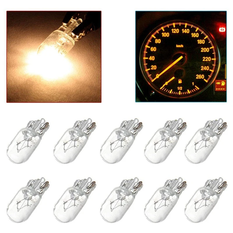 50PCS 168 T10 Bulb Basic Miniature Bulb for License Plate Light Side Marker Automotive Interior Dashboard Dome Light