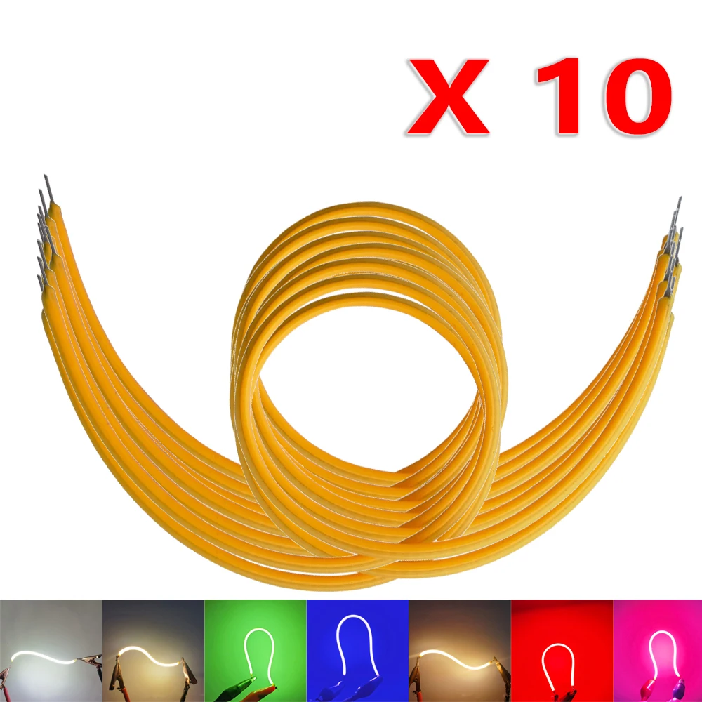 

10Pcs 3V COB LED Filament 60mm 80mm 95mm 125mm 200mm 300mm 450mm Edison Bulb Lamp Parts LED Diode Lighting Strip Decoration