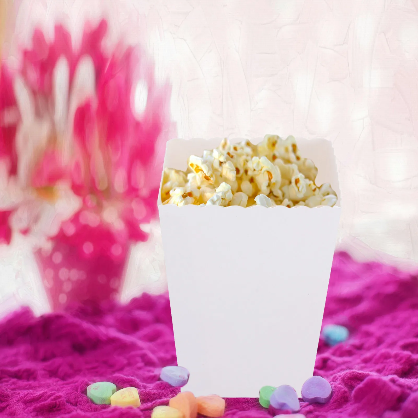 50Pcs Stylish Black White Disposable Snack Boxes Popcorn Containers Fries Holder Party Favor Boxes Halloween Theme Graduation