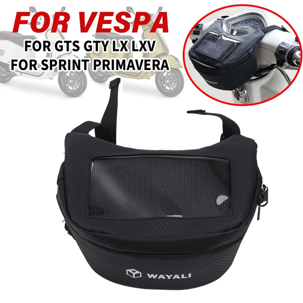 

Для VESPA GTS GTV LX LXV Sprint Primavera 50 125 150 250 300 300ie мотоциклетная передняя сумка для хранения GPS, сумка для наушников, рюкзак для ветрового стекла