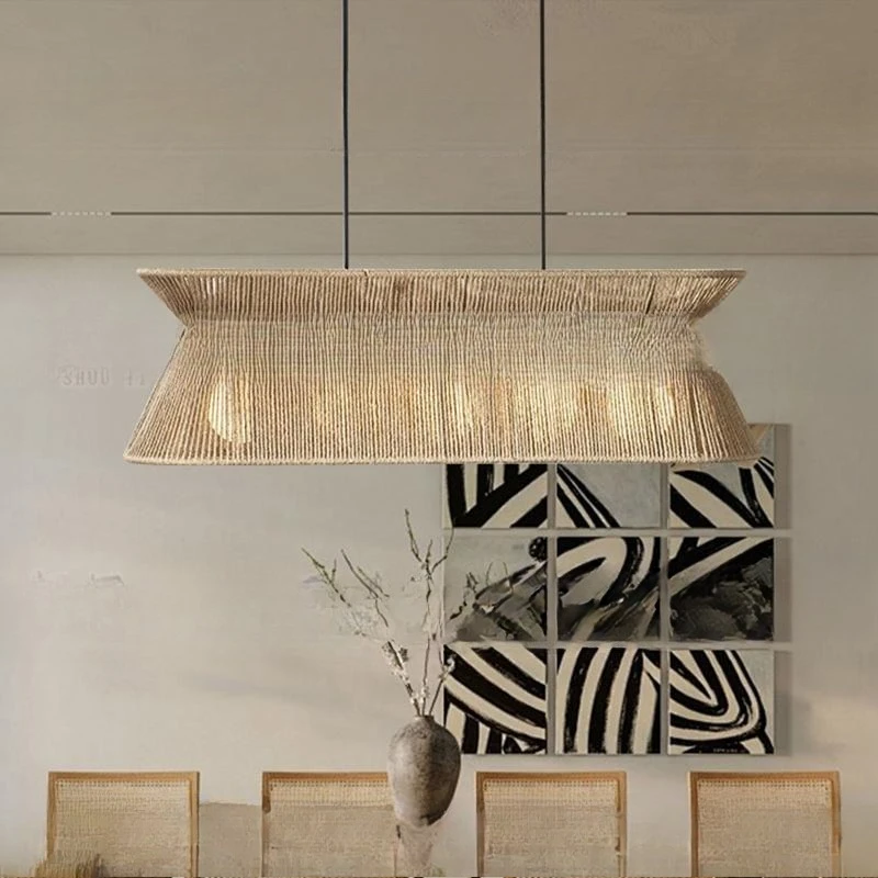 

Japanese-style wabi-**** wind restaurant creative rope weaving lamp Chinese-style tea room Zen study B & B catering cashier