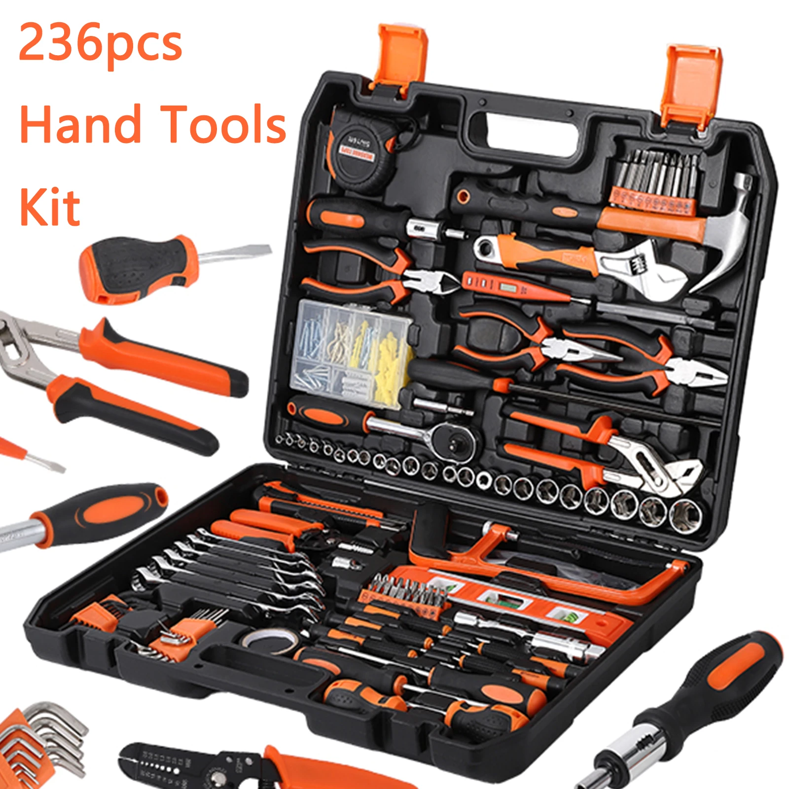 

23-контактный торцевой ключ, комбинированный набор инструментов для авторемонта, набор смешанных инструментов, набор ручных инструментов с пластиковым ящиком для инструментов, футляр для хранения