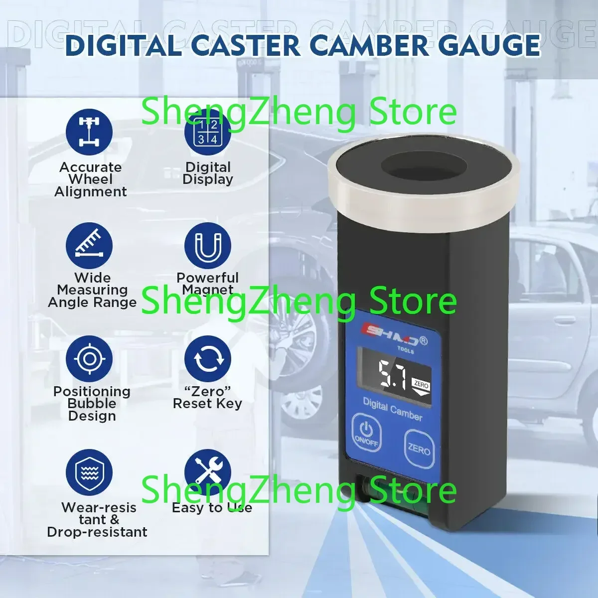 Digital Caster Camber Gauge Car Truck LCD Strut Magnetic Wheel Alignment Tool