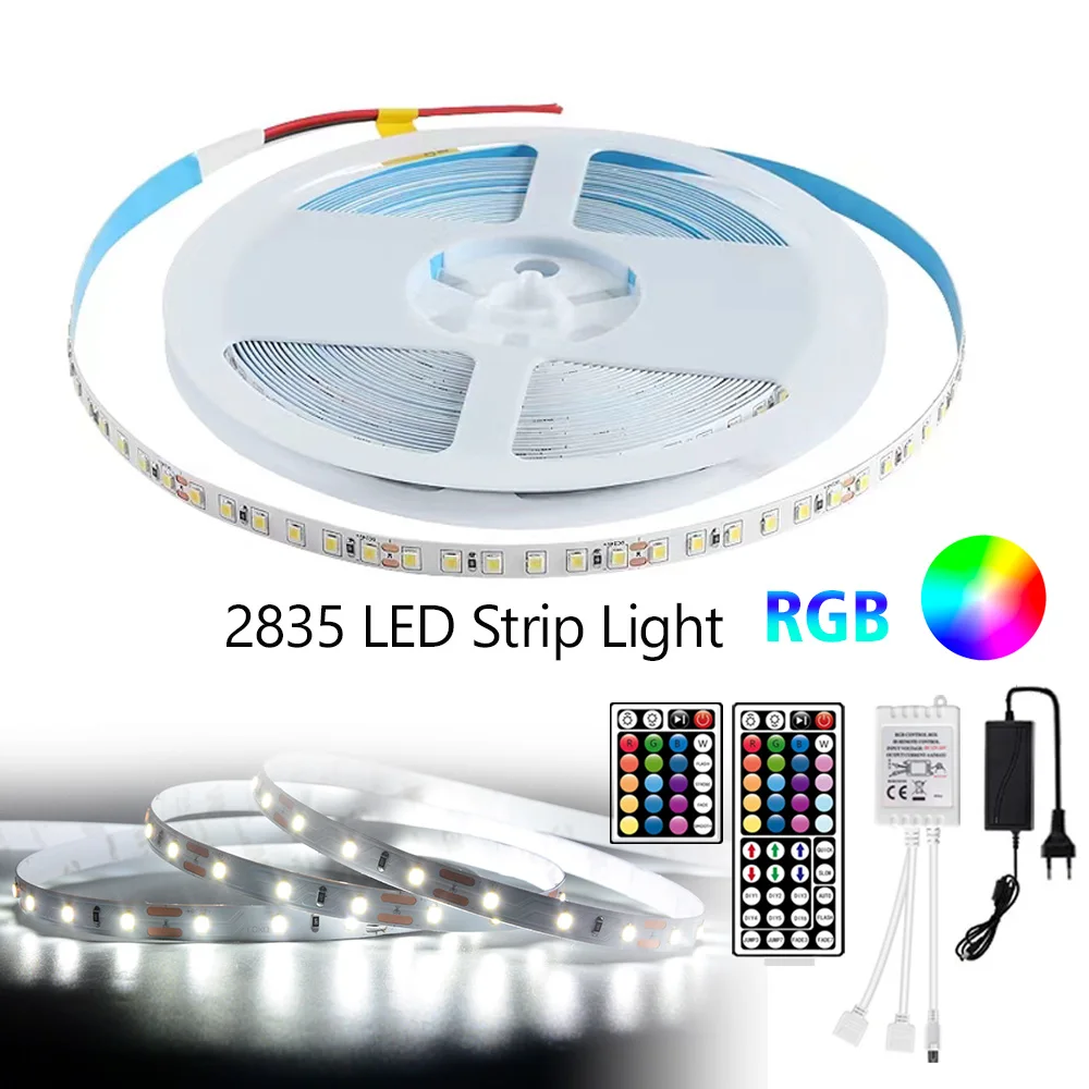 

High Quality 5M 10M 15M 20M LED Light Strip 2835 SMD 8MM 60 180 240 120led/m Flexible LED Strip Light 12V 24V