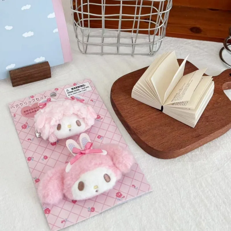 Kawaii Sanrio Plüschpuppe Haarspangen My Melody My Sweet Piano Flauschige Haarnadeln Niedliche Kopfbedeckung Süße Haarschmuck Mädchen Geschenke